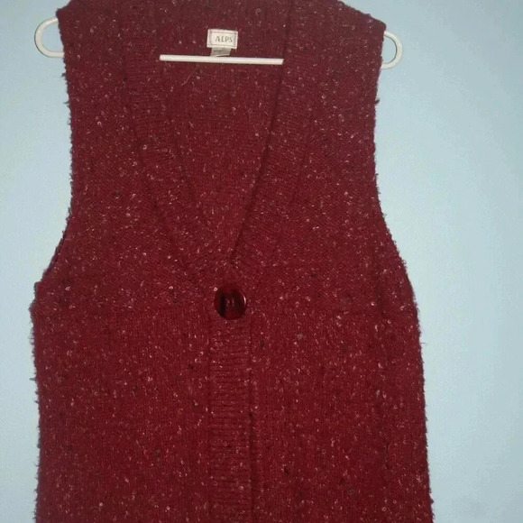 Alps Sweater Vest Women's Medium Classic Preppy Office Workwear - Picture 1 of 12